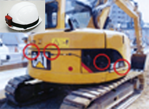 作業半径内監視システム　「メット・センサー」(バックボウ用）